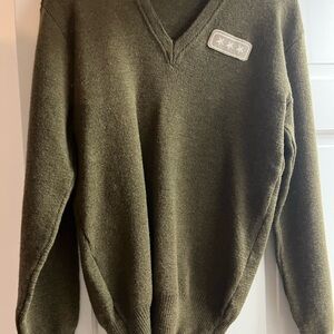 Classic Olive V-Neck Sweater
